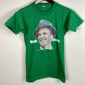 Vintage 1975 Frank Sinatra Graphic T-Shirt Mayo Spruce 30” Bust Sz Small Tee